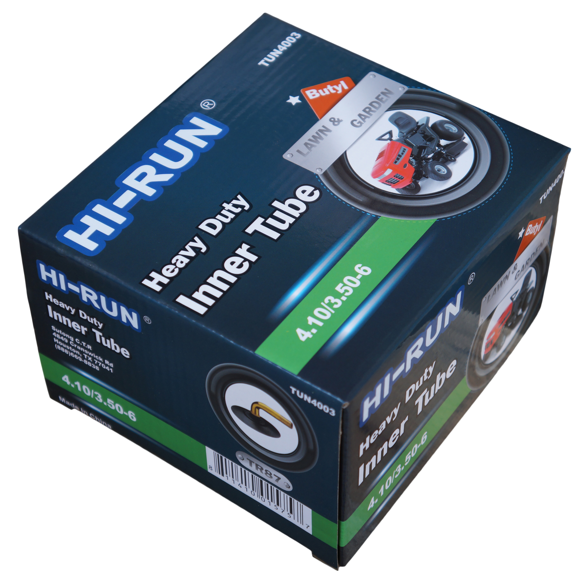 HI-RUN, Tube 4.10/3.50-6 (TR87) Lawn Garden, Fits Rim Size 6 in, Included (qty.) 1 Model# TUN4003